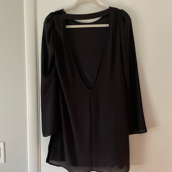 Express Black Velvet Burnout with Deep V-Back - Picture 6 of 8